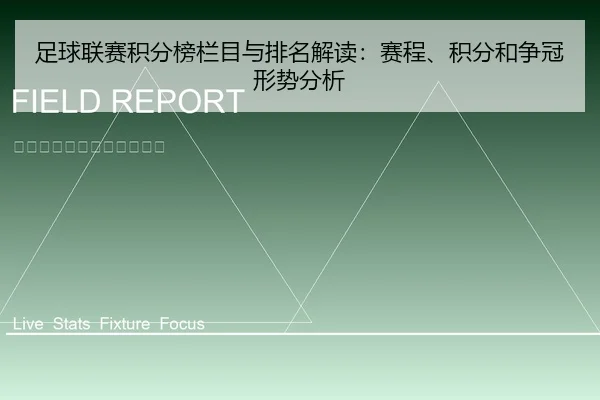 足球联赛积分榜栏目与排名解读：赛程、积分和争冠形势分析